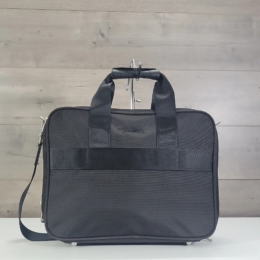 Longhchamp Black Nylon Briefcase Laptop Bag